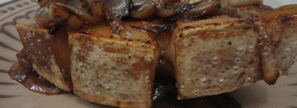 Pork chop with caramelized onions!